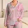 Pastel Marble Swirl Lounge Gift For Women, Cozy Home Style, Feminine Vacation Look Satin Pajamas Set - 1