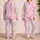 Pastel Marble Swirl Lounge Gift For Women, Cozy Home Style, Feminine Vacation Look Satin Pajamas Set - 2