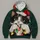 Black Cat Wearing Santa Hat for Cozy Christmas Celebrations and Winter Cat Lovers All-over Print Hoodie (Lightweight) - 4