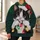 Black Cat Wearing Santa Hat for Cozy Christmas Celebrations and Winter Cat Lovers All-over Print Hoodie (Lightweight) - 6