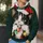 Black Cat Wearing Santa Hat for Cozy Christmas Celebrations and Winter Cat Lovers All-over Print Hoodie (Lightweight) - 5