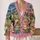 Four Reading Cats Beneath a Starry Village Sky for Cozy Autumn Evenings and Book Lovers All-over Print Knitted Cardigan - 2