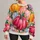 Watercolor Pumpkin Autumn Motifs for Cozy Fall Outings and Seasonal Style All-over Print Knitted Sweater - 1