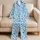 Soft Blue Polka Dot Style for Cozy Evenings, Relaxed Lounging and Home Comfort Satin Pajamas Set - 5