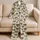 Distressed Skull Motif Lounge Style for Cozy Gothic Nights and Everyday Comfort Satin Pajamas Set - 5