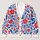 Red Tulip and Blue Folk Blooms for Spring Days and Everyday Layering for Teenagers All-over Print Knitted Cardigan - 1
