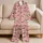 Sweet Pug Dogs And Pink Hearts For Cozy Valentine's Day Lounging At Home Together Satin Pajamas Set - 5