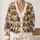 Halloween Bookshelves, Pumpkins and Black Cats for Cozy Autumn Reading and Fall Style All-over Print Knitted Cardigan - 2