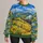 Swirling Blue Sky And Golden Wildflower Train Journey For Artistic Weekend Outings All-over Print Knitted Sweater - 1