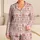 Pink Snowflake Nordic Fair Isle Geometric Stripes for Cozy Winter Lounging Women Satin Pajamas Set - 1