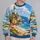 Coastal Lighthouse Seascape for Relaxed Summer Days by the Shore All-over Print Knitted Sweater - 2