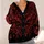 Gothic Red Bat and Rose Crescent Moon for Halloween Nights and Dark Academia Teens All-over Print Knitted Cardigan - 4