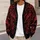 Gothic Red Bat and Rose Crescent Moon for Halloween Nights and Dark Academia Teens All-over Print Knitted Cardigan - 5