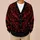 Gothic Red Bat and Rose Crescent Moon for Halloween Nights and Dark Academia Teens All-over Print Knitted Cardigan - 6