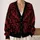Gothic Red Bat and Rose Crescent Moon for Halloween Nights and Dark Academia Teens All-over Print Knitted Cardigan - 2