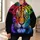 Rainbow Tiger Face for Bold Weekend Lounging and Colorful Casual Style at Home All-over Print Hoodie (Lightweight) - 6