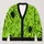 Neon Green Spiderweb Punk Style for Halloween Nights and Everyday Alternative Wear All-over Print Knitted Cardigan - 1