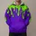 Neon Green and Purple Melting Drips for Bold Everyday Streetwear and Creative Looks All-over Print Hoodie (Lightweight) - 1