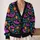 Cute Purple Bats And Colorful Flowers For Halloween Fall Outfits All-over Print Knitted Cardigan - 2