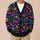 Cute Purple Bats And Colorful Flowers For Halloween Fall Outfits All-over Print Knitted Cardigan - 6