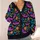 Cute Purple Bats And Colorful Flowers For Halloween Fall Outfits All-over Print Knitted Cardigan - 4