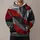 Charcoal Crimson Angular Geometry for Casual City Wear and Everyday Modern Style Layering All-over Print Hoodie (Lightweight) - 1