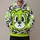 Neon Lime Cartoon Bear Face for Bold Streetwear Looks and Everyday Urban Style Fans All-over Print Hoodie (Lightweight) - 1