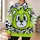 Neon Lime Cartoon Bear Face for Bold Streetwear Looks and Everyday Urban Style Fans All-over Print Hoodie (Lightweight) - 6