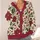 Burgundy And Olive Botanical Florals For Relaxed Everyday Layering And Weekend Style All-over Print Knitted Cardigan - 4