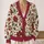Burgundy And Olive Botanical Florals For Relaxed Everyday Layering And Weekend Style All-over Print Knitted Cardigan - 2