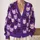 Playful Purple Cat Faces for Cozy Everyday Layering and Whimsical Cat Lovers All-over Print Knitted Cardigan - 2