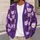 Playful Purple Cat Faces for Cozy Everyday Layering and Whimsical Cat Lovers All-over Print Knitted Cardigan - 5