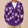 Playful Purple Cat Faces for Cozy Everyday Layering and Whimsical Cat Lovers All-over Print Knitted Cardigan - 6