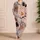 Vintage Botanical Cat Motifs For Cozy Home Evenings, Gift For Cat Lovers And Friends Satin Pajamas Set - 4