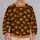 Smiling Pumpkin and Autumn Leaves for Cozy Fall Halloween Celebrations All-over Print Knitted Sweater - 2