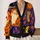 Retro Black Cat Halloween Patchwork for Spooky Autumn Outings and Fall Celebrations All-over Print Knitted Cardigan - 2
