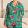 Tropical Flamingo Blooms For Summer Resort Evenings Beach Getaways And Poolside For Women Satin Pajamas Set - 1