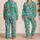 Tropical Flamingo Blooms For Summer Resort Evenings Beach Getaways And Poolside For Women Satin Pajamas Set - 2