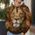 Golden Lion Face for Bold Outdoor Adventures and Everyday Wildlife Style Lovers All-over Print Hoodie (Lightweight) - 5