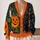 Black Cat Halloween Night Scene for Spooky Autumn Celebrations and Fall Gatherings All-over Print Knitted Cardigan - 2
