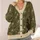 Black Cat and Ghost Halloween Folk Art for Cozy Autumn Witchy Style All-over Print Knitted Cardigan - 4
