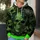 Neon Green Skull Vine Motif for Dark Workwear and Everyday Alternative Style All-over Print Hoodie (Lightweight) - 5