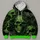 Neon Green Skull Vine Motif for Dark Workwear and Everyday Alternative Style All-over Print Hoodie (Lightweight) - 4