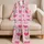 Blush Pink Hearts And Floral Bedtime Gift For Kids And Cozy Lounge Nights At Home Satin Pajamas Set - 5