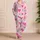 Blush Pink Hearts And Floral Bedtime Gift For Kids And Cozy Lounge Nights At Home Satin Pajamas Set - 4