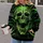 Neon Green Grinning Skull With Safety Stripes for Alternative Streetwear Fans All-over Print Hoodie (Lightweight) - 2