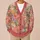 Coral Floral Patchwork Autumn Layering Style For Women Everyday Cozy Wardrobe Look All-over Print Knitted Cardigan - 6