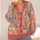 Coral Floral Patchwork Autumn Layering Style For Women Everyday Cozy Wardrobe Look All-over Print Knitted Cardigan - 4