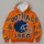 Orange Football Helmet and Navy Stripe Fan Gear for Game Day, Tailgating and Casual Wear All-over Print Hoodie (Lightweight) - 4