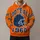 Orange Football Helmet and Navy Stripe Fan Gear for Game Day, Tailgating and Casual Wear All-over Print Hoodie (Lightweight) - 1